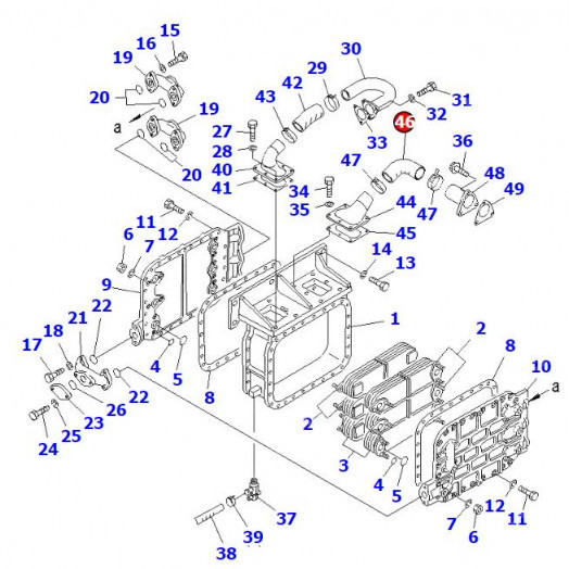 196-03-32160 Патрубок (KOMATSU) 196-03-32160 (хол.климат -50 гр.) (196-03-32520 (хол.климат -30 гр.))